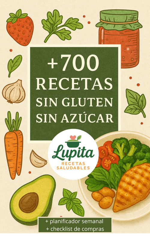 700 recetas sin gluten y sin azúcar+ planificador semanal +check list de compras